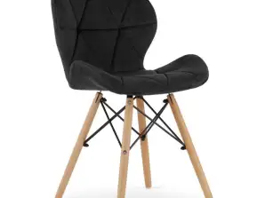 LAGO Βελούδινη καρέκλα - μαύρο x 4
