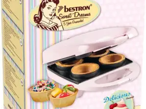 Waffle Iron/ Waffle maker for 4 mini waffle shapes, ice cream, with non-stick coating, retro design