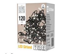 120 LED styginių lemputė 12m 5m 230V šilta šviesa