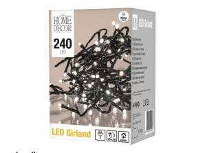 240 LED styginių lemputė 18m 3m 230V šilta šviesa