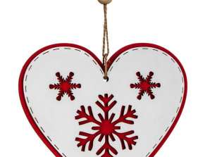 Sirds balts Ziemassvētku kulons Mājas dekors 14 2 x 14 2 x 0 8 cm