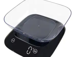 Digitale Küchenwaage, TARA-Funktion, max. 5kg, 4 Sensoren/Geräte, Rosberg, schwarz