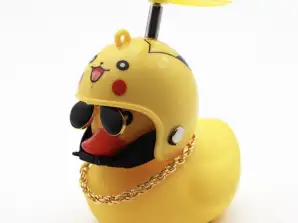 Pato de sino de luz de bicicleta no capacete Pikachu