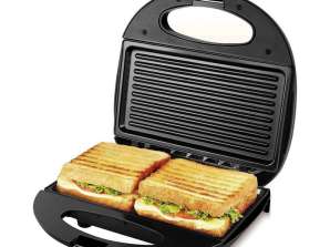 Sandwich Maker, 750W, 2 slices, Non-stick, Stainless Steel / Black, Rosberg