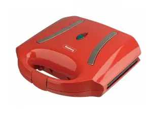 Sandwich maker, 750W, 2 sandwiches, non-stick grill plates, Overheating protection, Rosberg, red