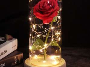 Red rose in a glass flask LEDROSE