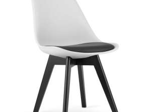 MARK Stuhl weiß schwarz / Beine schwarz x 4