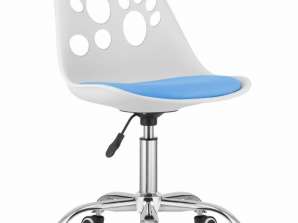 PRINT bureaustoel - wit en blauw