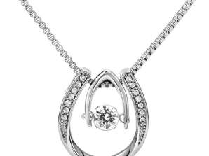 Necklace with zirconium crystal LUCKY