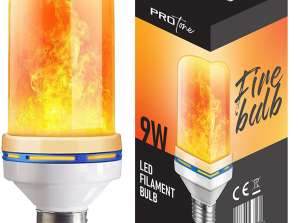 LED-LAMPA IMITERAR EN LEVANDE FLAMMA BRAND - HEMBELYSNING RETRO VINTAGE LOFT ENGELSK TRÅD B22 9W G125 9W