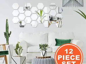 Mirror Wall Stickers (12 Pieces) HEXAGEM