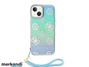 Guess iPhone 15 Plus & iPhone 14 Plus Back cover case Iriserend glitterpatroon - Turquoise J-TOO