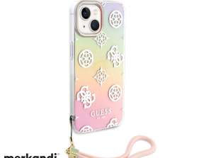 Guess iPhone 15 Plus & iPhone 14 Plus Back cover case Iriserend glitterpatroon - Roze J-TOO