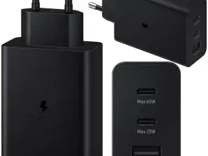 Fast wall charger 65W 2x USB C type C PD USB A USB Alogy 3 po