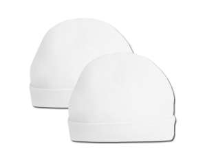 2-packs white Code beanie hats for babies