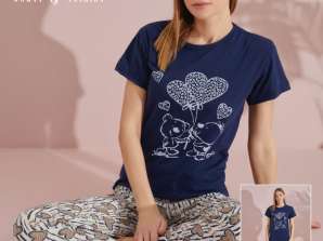 High-quality women's pajamas with short sleeves and a variety of models.