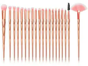 AG798A PINCEAUX DE MAQUILLAGE LICORNE OR 20 PCS