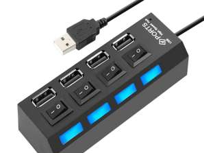 AK228A HUB 4xUSB ACTIF AVEC DISJONCTEURS