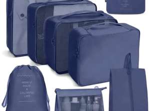 BQ73B ORGANISATEUR DE VOYAGE 8 PCS BLEU MARINE