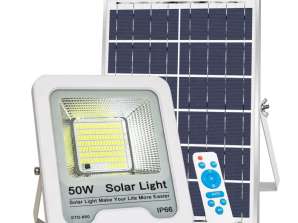 SOLAR-LED-LAMPE FLUTLICHT SOLARPANEL HALOGEN-FERNBEDIENUNG IP66 50W