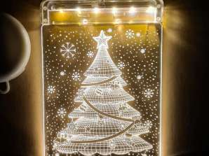 3D VITRAY LED ASILI NOEL IŞIKLARI PILLE ÇALIŞAN NOEL AĞACI