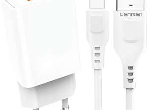 USB зарядно за стена USB C Type-C кабел 1m за iPhone 15 Fast 2.4