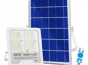 SOLAR LED LAMP FLOODLIGHT SOLAR PANEL HALOGEN REMOTE CONTROL IP66 200W
