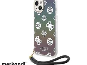 Guess iPhone 15 Plus & iPhone 14 Plus Back cover case Iriserend glitterpatroon - Zwart J-TOO