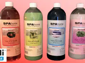 SPA home Shampoo 1,0 L Haar en Lichaam 2 in 1 Geurnoten: Aloë Vera, Kers, Oceaan, Wilde Bessen