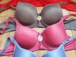 High-quality women's bras with different color variants are available for the wholesale market.
