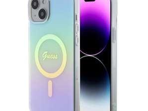 Guess iPhone 15 Plus & iPhone 14 Plus Back cover hoesje - Magsafe iriserend - Turquoise J-TOO