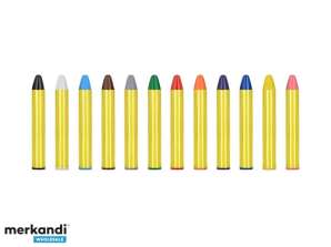 Veido dažų pieštukai 12 spalvų