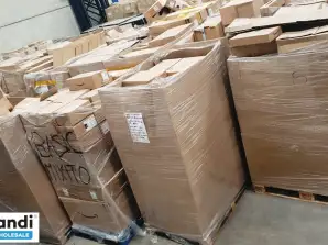 O mulțime de paleți de returnare Amazon în cutie de paleți de 1,80 m, produs 100% nou în cutii originale