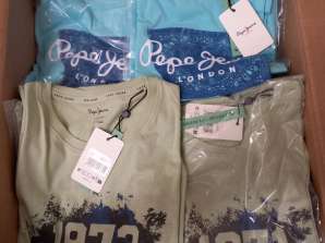 Varastossa miesten T-paitoja merkiltä Pepe Jeans Sekoitus kuvioita ja värejä