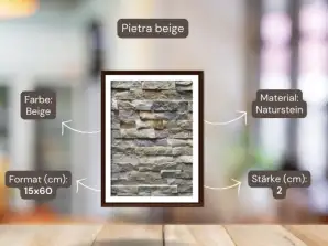 Stone Tiles Wall Covering Pietra Beige 15x60 Natural Stone