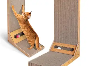 Griffoir Chat CARTON LARGE LAIR Tapis à Gratter Wave + Balle 60cm