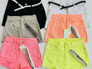 Dames shorts/shorts KATOEN, mix van kleuren. Maten van xs-xl