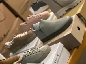 de chaussures de marque européenne, mélange de différents modèles et tailles pour femmes et hommes, stock