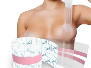 Fita de peito transparente de 5 metros – Capas de mamilo reutilizáveis Invisible Boob Tape Inc – Fita adesiva de sutiã sem alças – Fashion Tape Breasts
