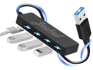 Jacked USB splitter voor laptop – usb hub 3.0 usb verdeler – usb hub 4 poort – dockingstation usb multipoort