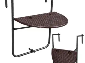 Balkongbord fällbart hängande räcke brunt