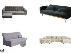 Set of 10 living sofas Mixed quality