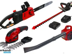 Mix of Scheppach garden tools Grass shears, hedge trimmers, leaf blowers, chainsaws 75 pieces.
