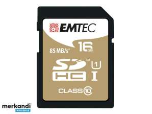 Carte graphique SDHC 16 Go Emtec CL10 EliteGold UHS I 85 Mo/s Blister