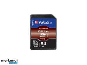 Verbatim SD-kort 64GB SDXC Premium klasse 10 detail 44024