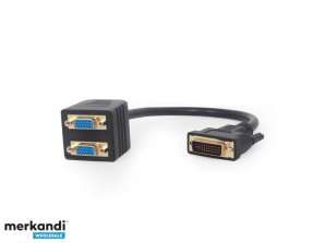 CableXpert DVI-I do 2x VGA razdelilni kabel 0,3 m črn A-DVI-2VGA-01