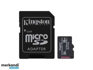 Kingston 16GB Industriel microSDHC C10 A1 pSLC-kort + SD-adapter SDCIT2/16GB