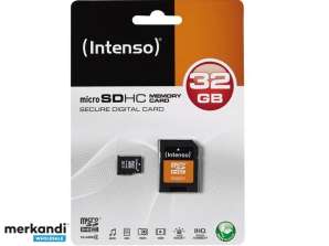 MicroSDHC 32GB Intenso adapteri CL4 läpipainopakkaus