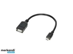 Cablu adaptor LogiLink Micro USB B/M la USB A/F OTG 0 20m AA0035