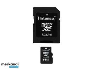 MicroSDXC 64GB Intenso Αντάπτορας CL10 Blister